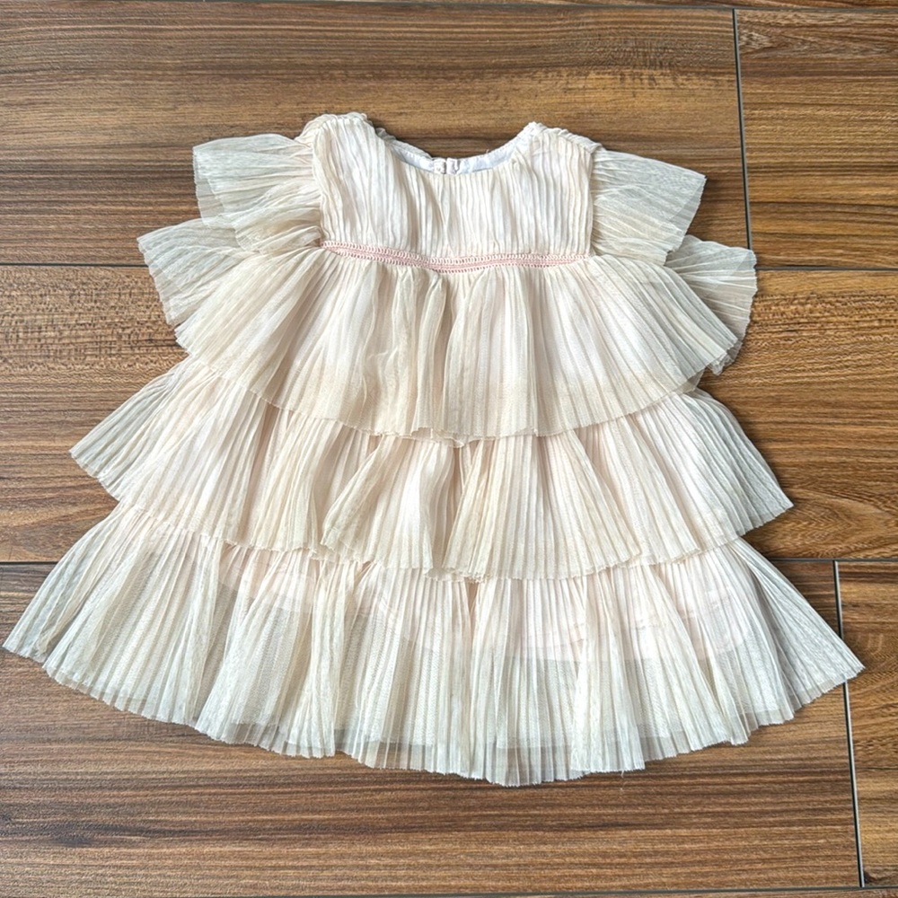 Baby Gap baby girl dress layered tulle light pink VGUC 6-12 months